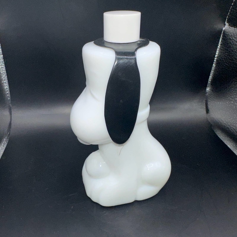 Pristine Vintage Avon Snoopy Milkglass Excalibur Aftershave Bottle